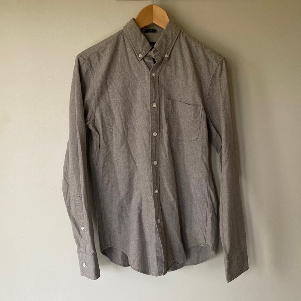 J. Crew Factory men's grey cotton button down